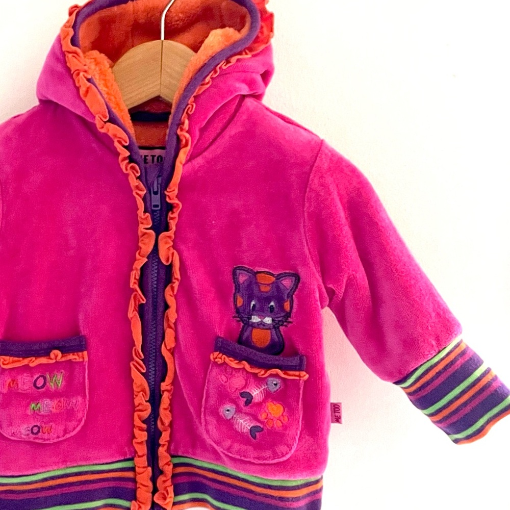 Sherpa Velour Danish 🇩🇰 Zip-Up Hoodie Jacket, Danish Brand me too, Baby Girl